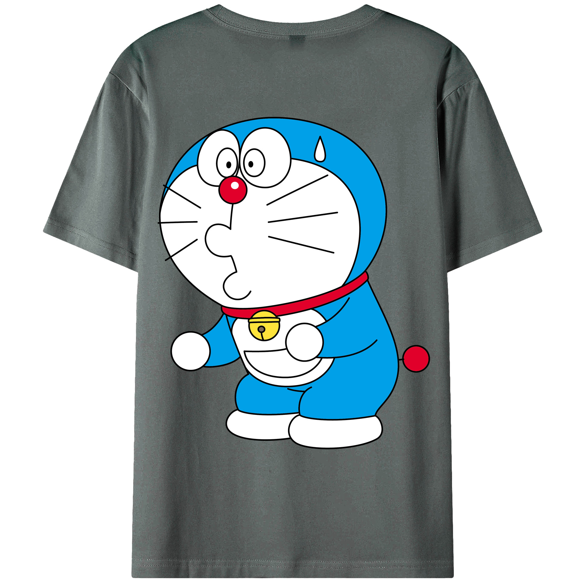 （画像用） ドラえもん Doraemon 綿100％ メンズ半袖Tシャツ（バックプリント） 通気性